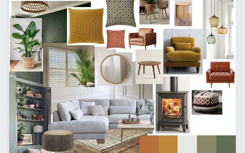 beige interior mood board